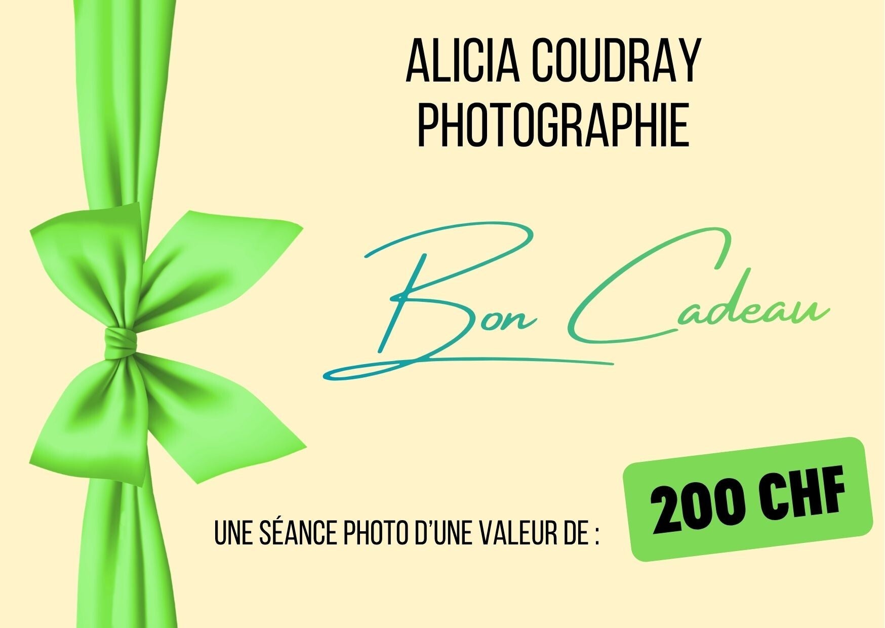 Bon cadeau d'une valeur de 200 CHF