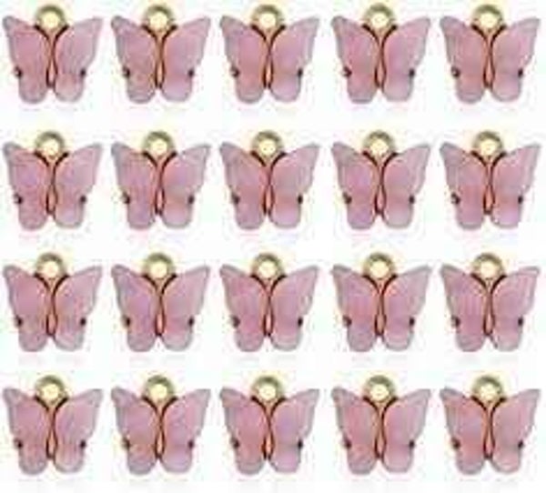 ★ roze vlinderbedels (goud)