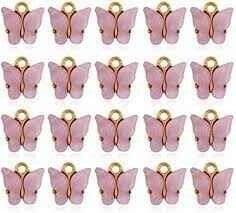 ★ roze vlinderbedels (goud)