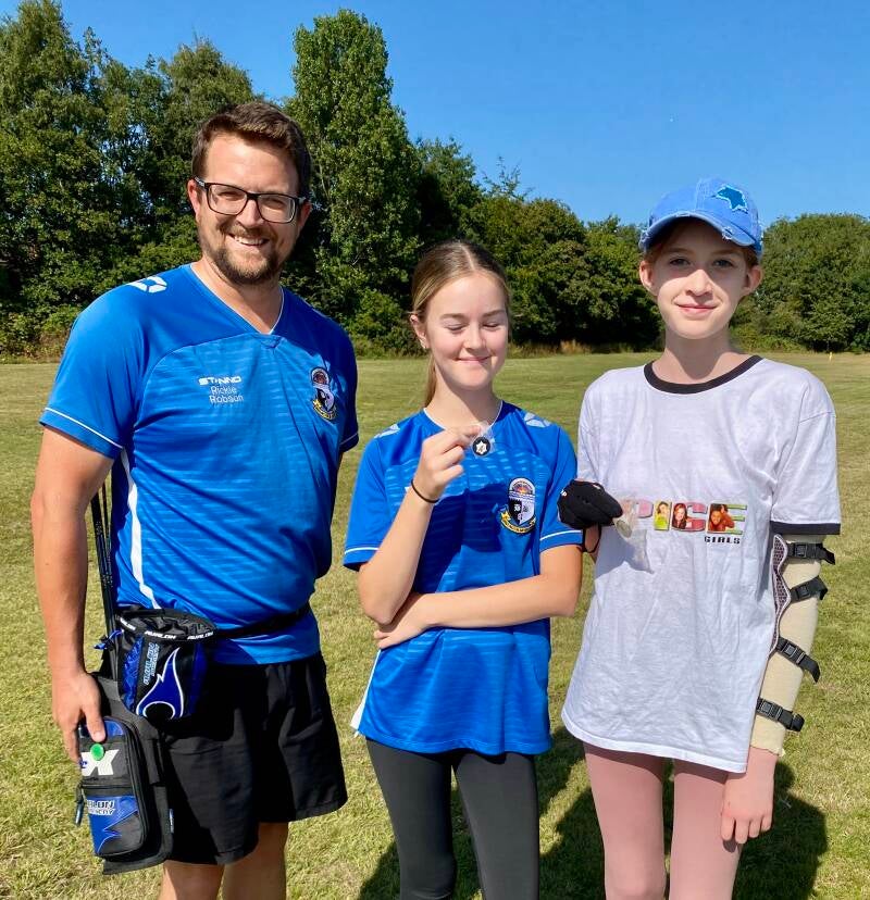 Archery badges for three archers