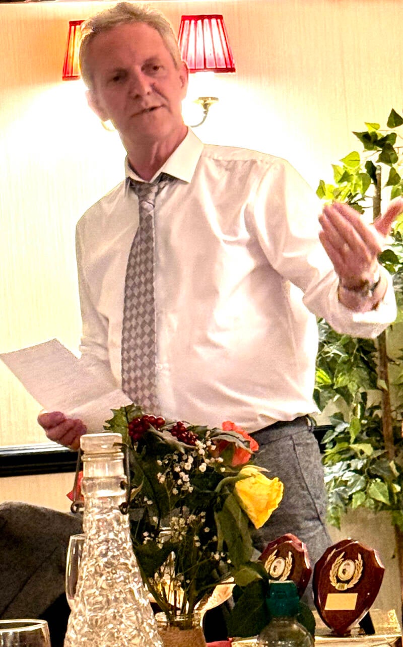 David Reaney presenting awards