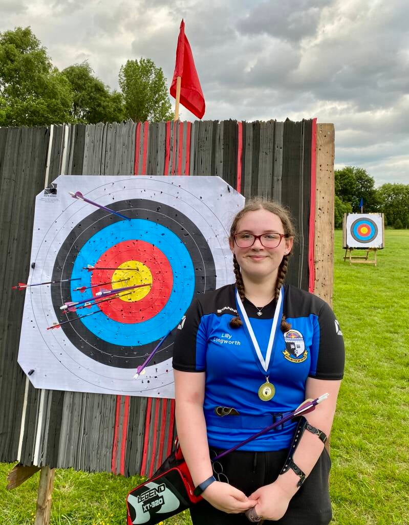 Lilly gets her archery medal