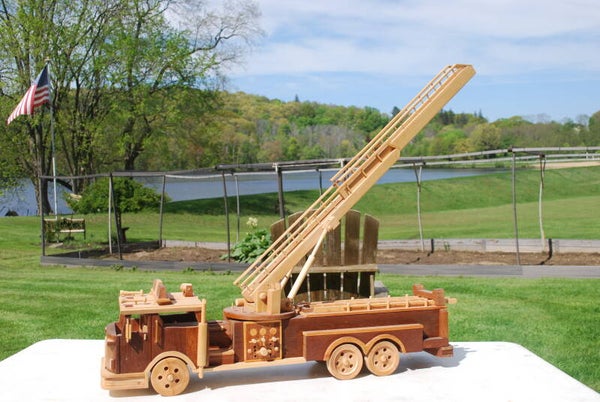 Handmade Wooden Fire Truck