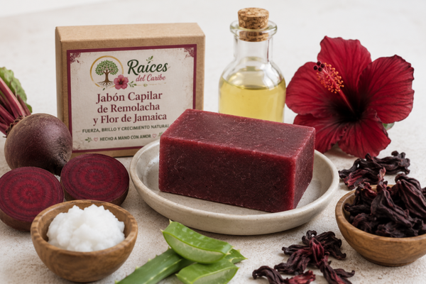 Beetroot & Hibiscus Hair Care Soap Natural Strength, Shine & Healthy Hair Growth