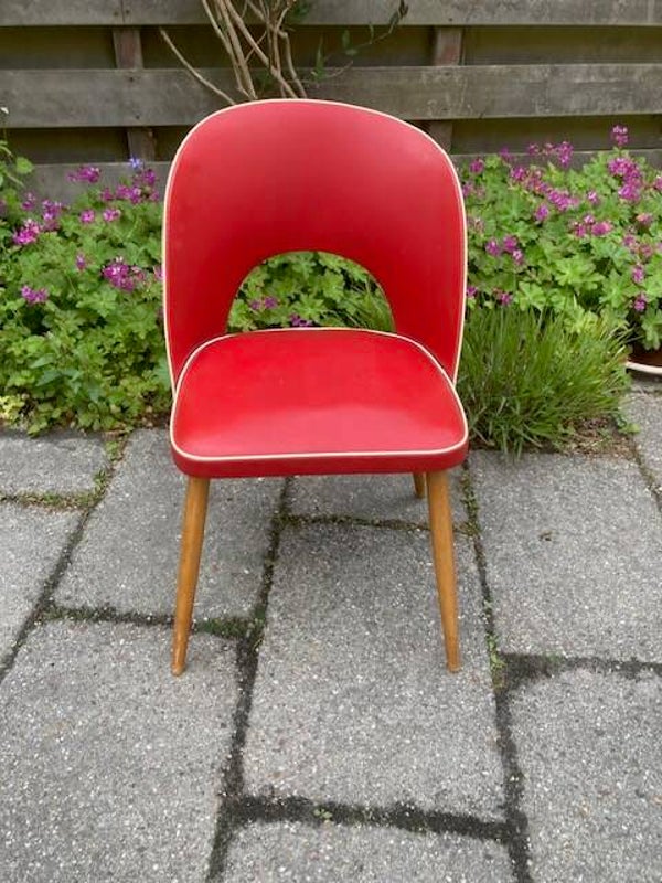 Rode vintage design stoel