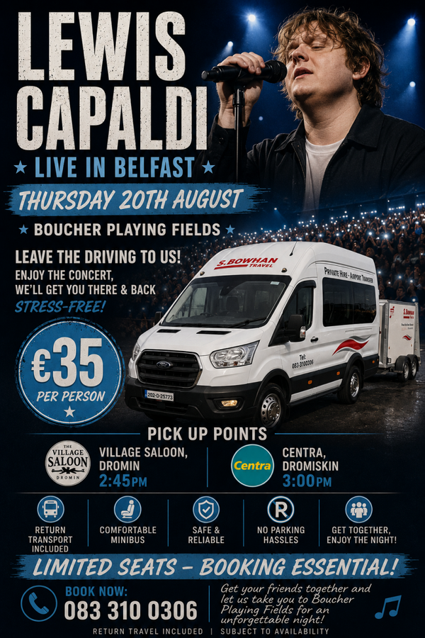 LEWIS CAPALDI AUGUST 20TH BOUCHER PLAYING FIELDS