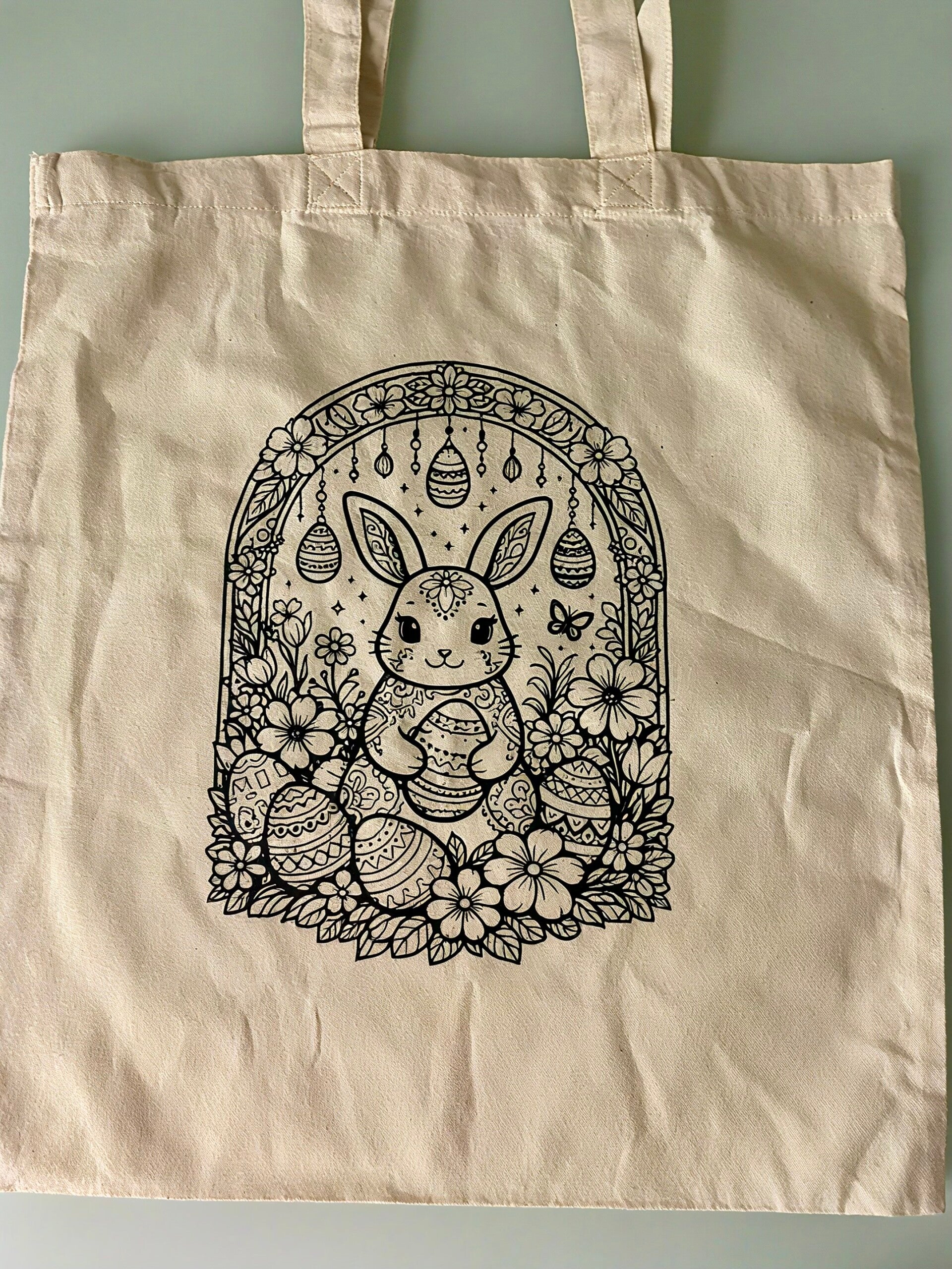 tote bag lapin 2 ( Frais d’envoi inclus)
