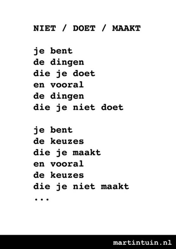 Digitale print: "niet doet maakt"