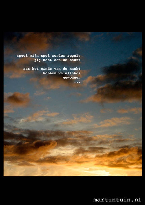 Digitale print: "zonder regels"