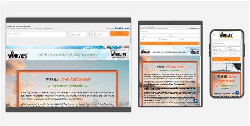 Site of WINKYES Travel Linked to Trees. sustainable travel, green travel