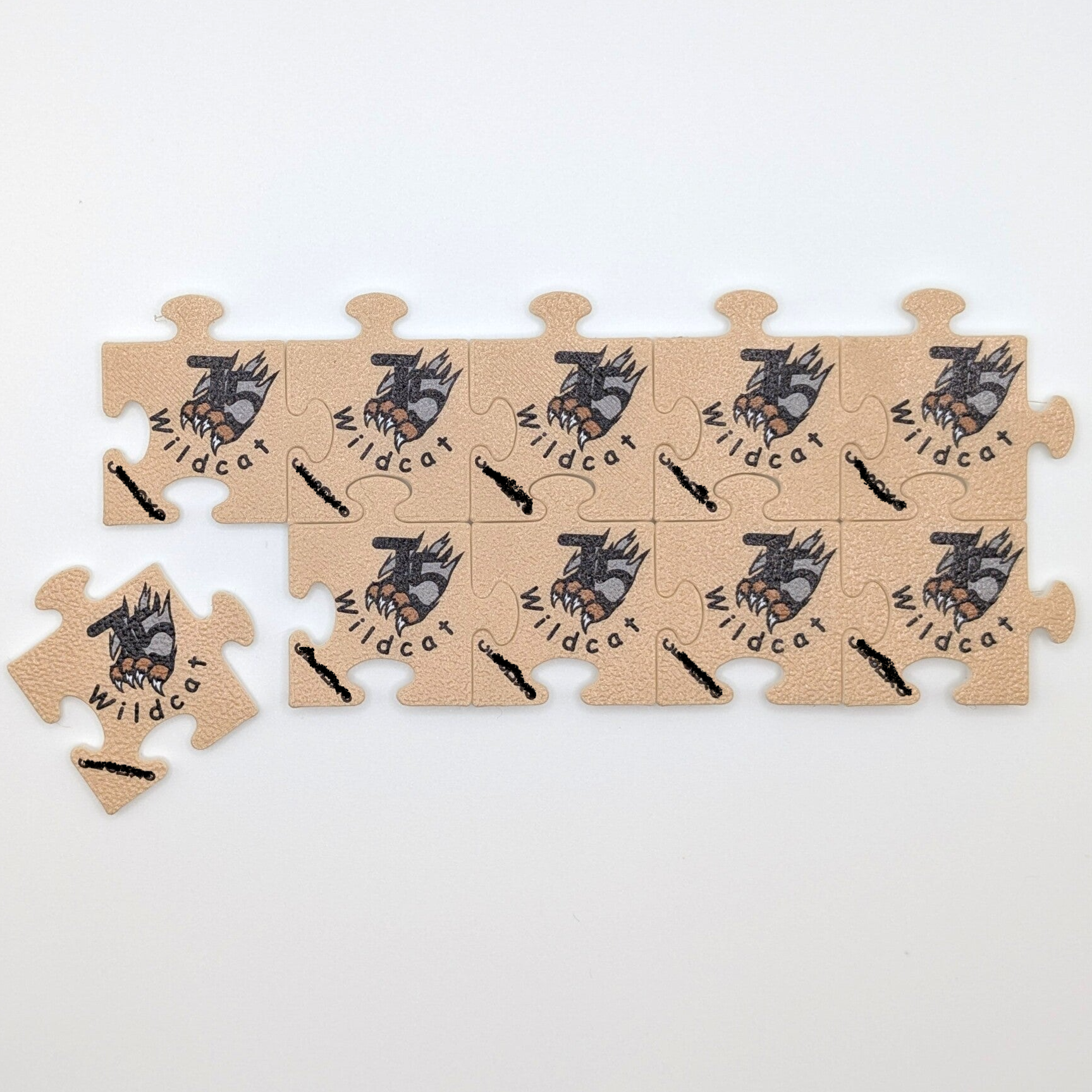 Puzzleteile mit Druck