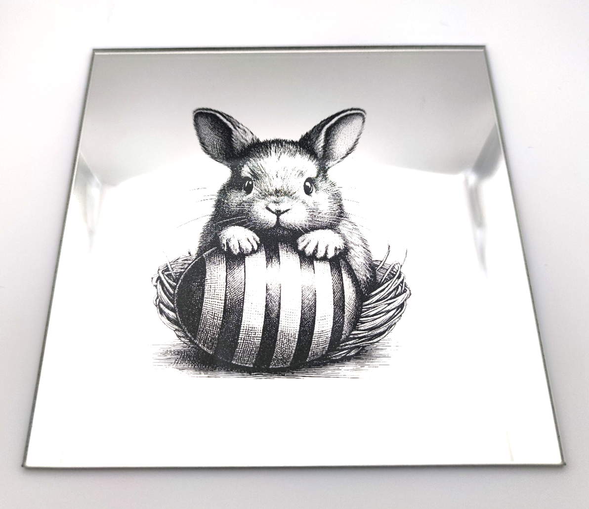 Spiegelfliese mit Motiv