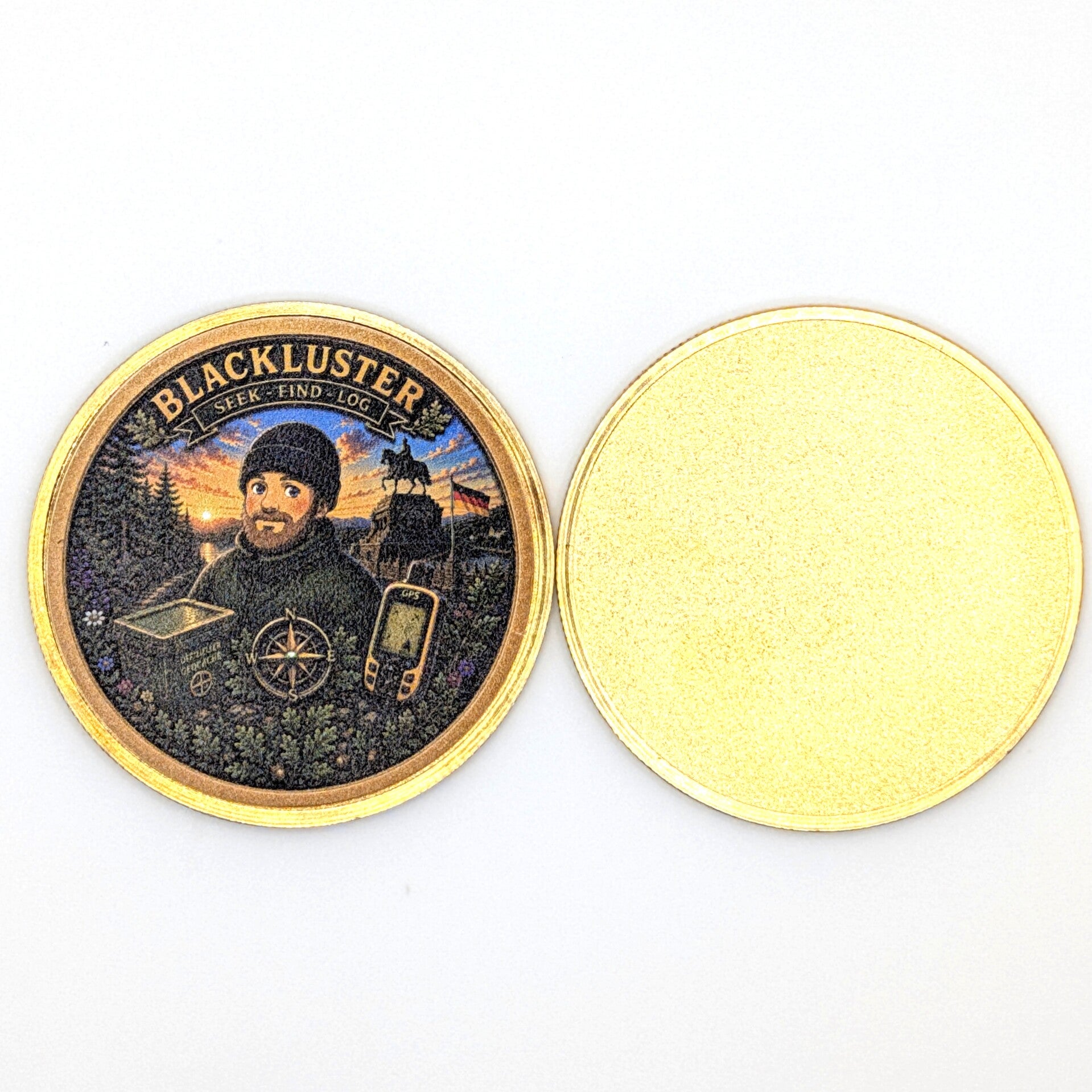 Messingmünze mit UV-Druck