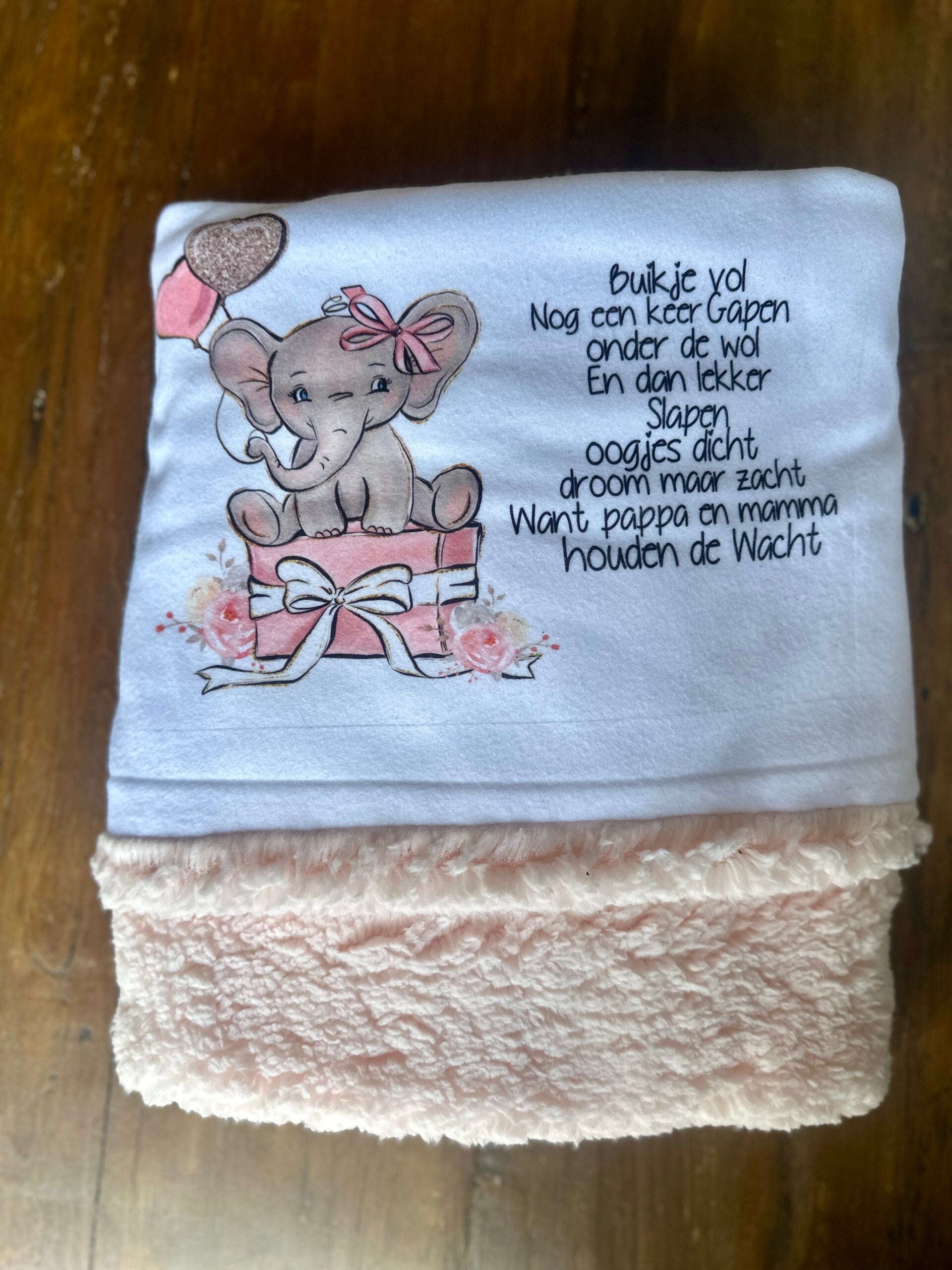 babydekentje olifantje teddy stof