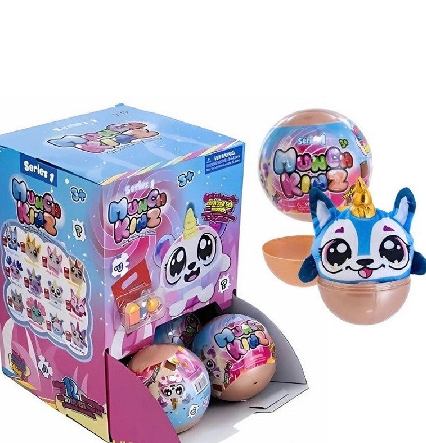 MUNCH KINZ VERRASSINGSBAL 100MM MET PLUCHE KNUFFEL