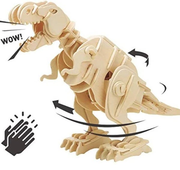 ROBOTIME Walking Trex Dinosaur 3D Wooden Craft Kit Puzzle