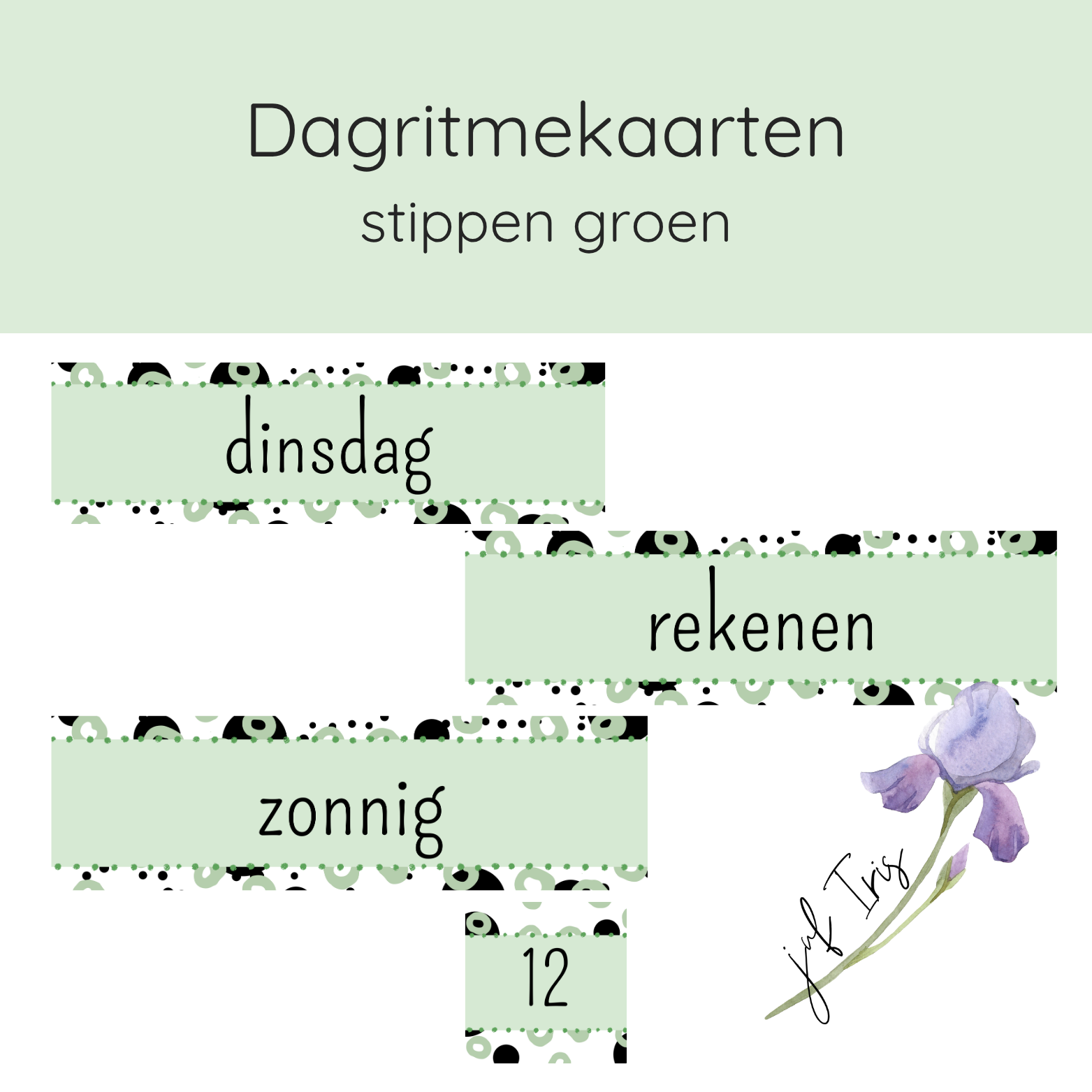 Dagritmekaarten stippen groen