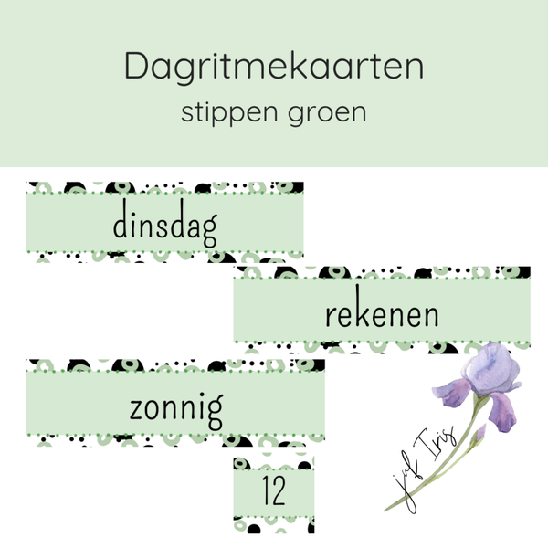 Dagritmekaarten stippen groen