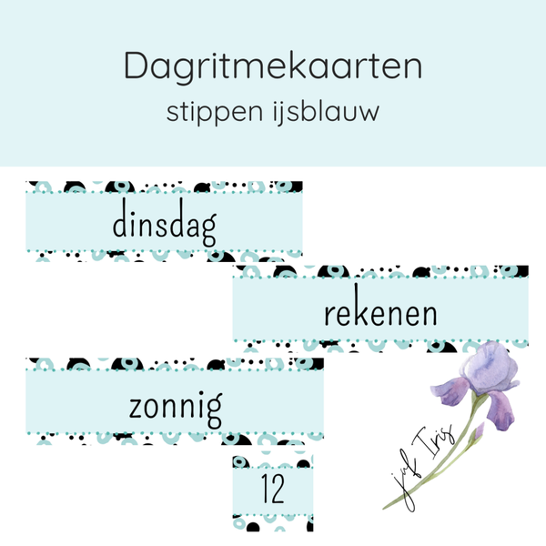 Dagritmekaarten stippen ijsblauw