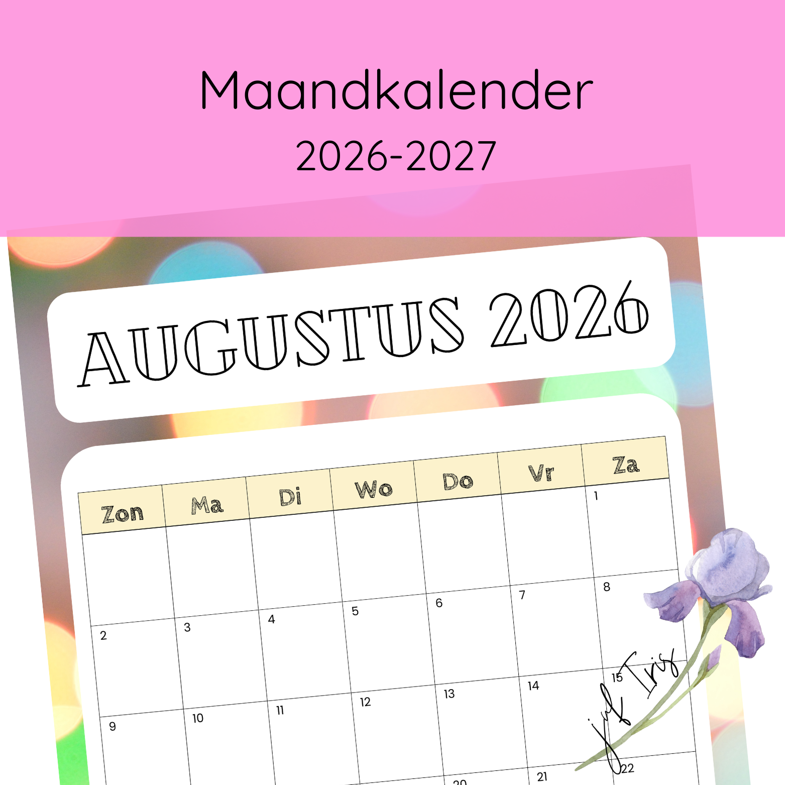 Kalender 2026-2027 leeg