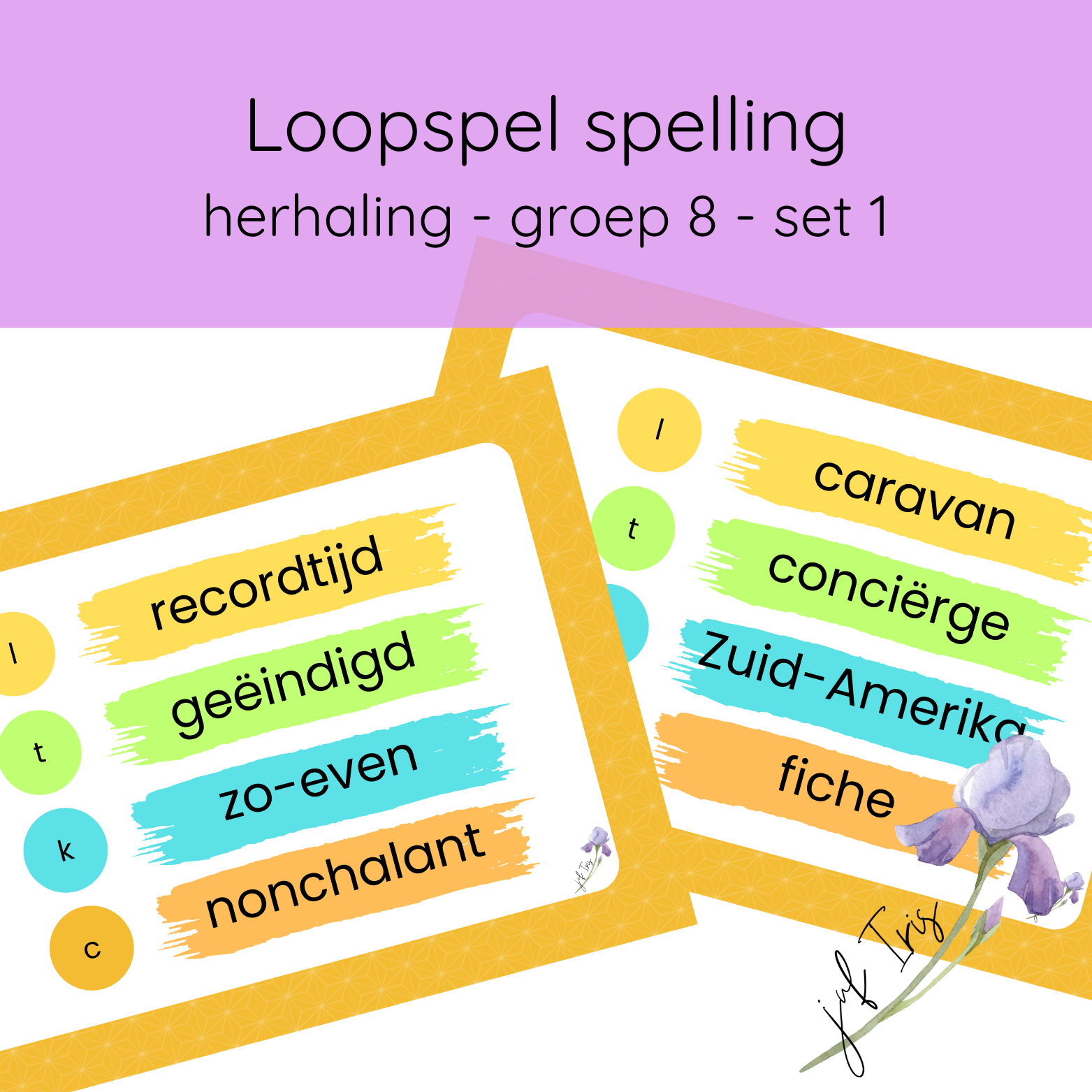 Loopspel spelling - herhaling - groep 8 - set 1