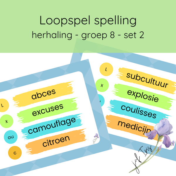 Loopspel spelling - herhaling - groep 8 - set 2