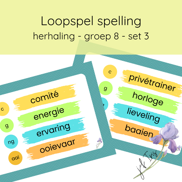 Loopspel spelling - herhaling - groep 8 - set 3