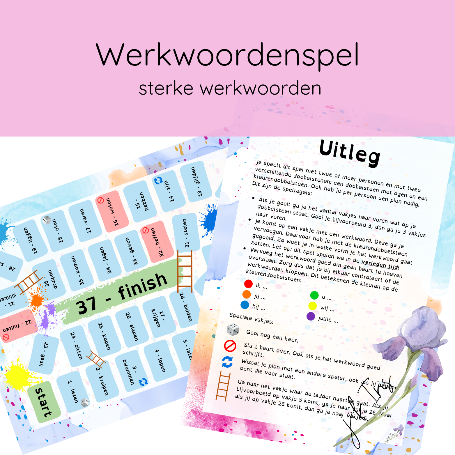 Werkwoordenspel - sterke werkwoorden