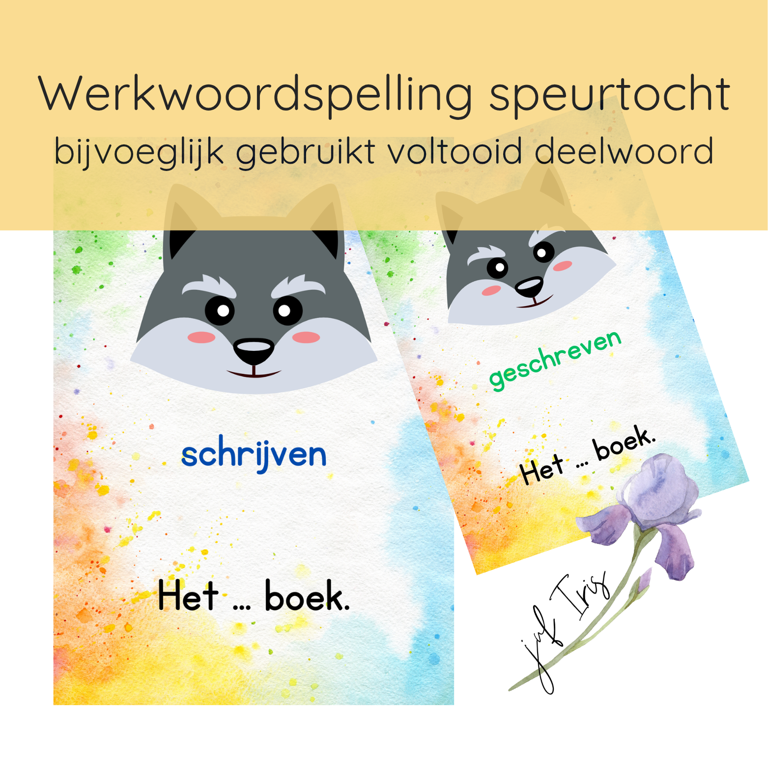 Werkwoordspelling speurtocht - bijvoeglijk gebruikt voltooid deelwoord