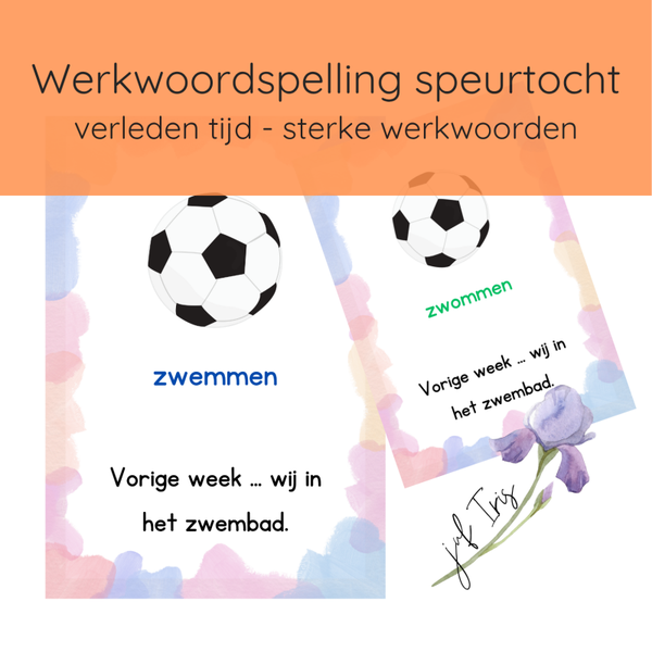 Werkwoordspelling speurtocht - verleden tijd van sterke werkwoorden