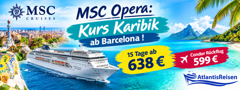 MSC Karibik Sonderangebote   | www.atlantisreisen.com