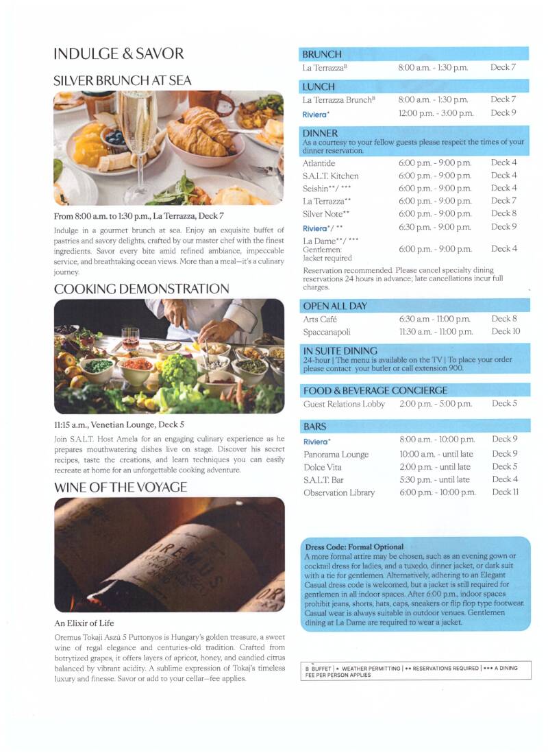 Essen und Trinken Silversea | www.atlantisreisen.com