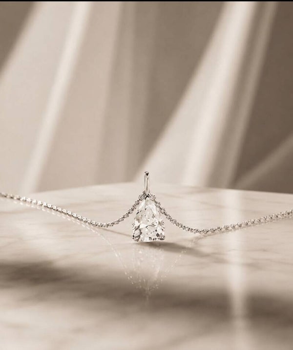 Collier Goutte — Or Blanc & Oxyde de Zirconium