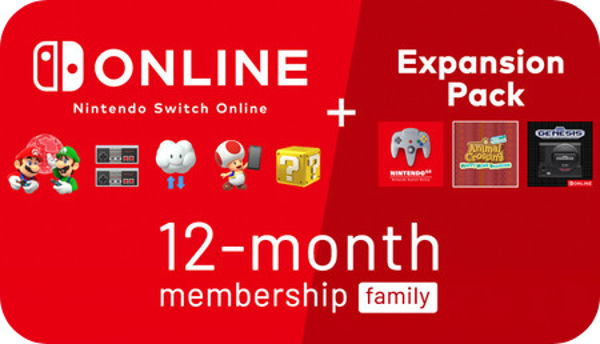 Nintendo Switch Online + Erweiterungspaket Mitgliedschaft 12 Monate (Familien) (EUROPA)
