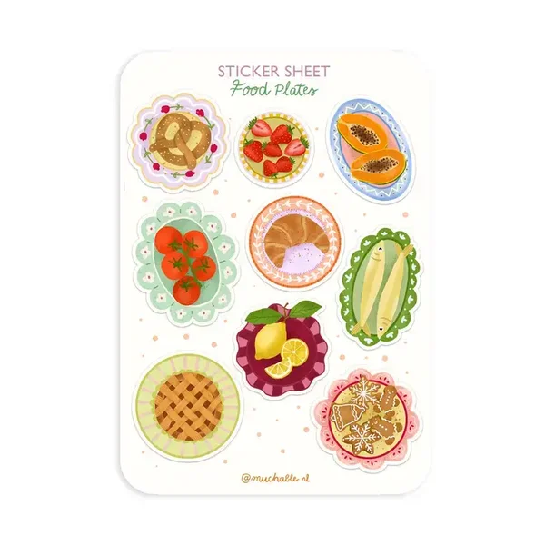A6 Stickersheet Food Plates