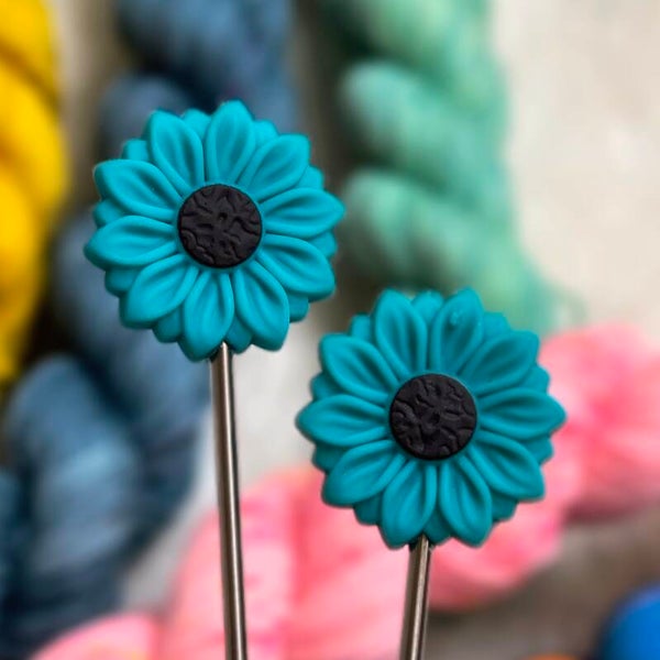 Naaldstoppers bloem teal 2D