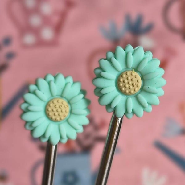Naaldstoppers Bloem mint/beige 2D