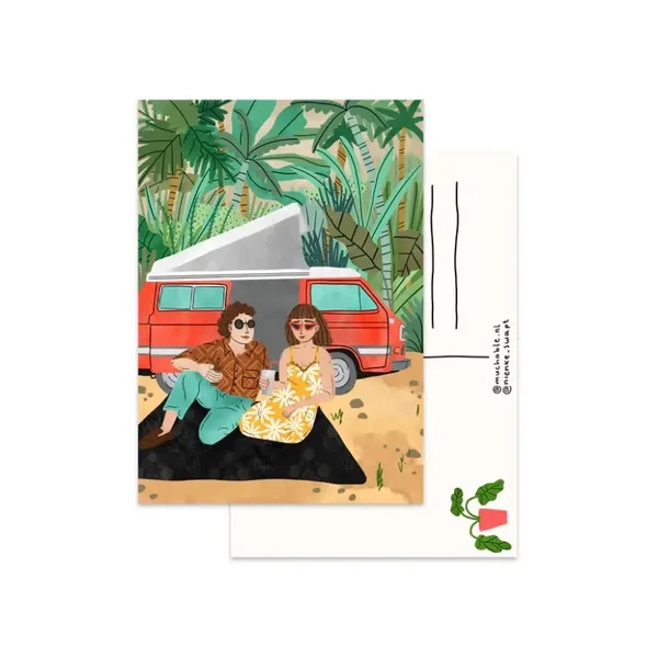 Ansichtkaart Camping couple