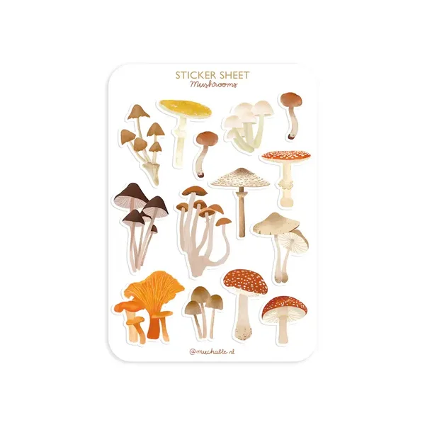 A6 Stickersheet Mushrooms