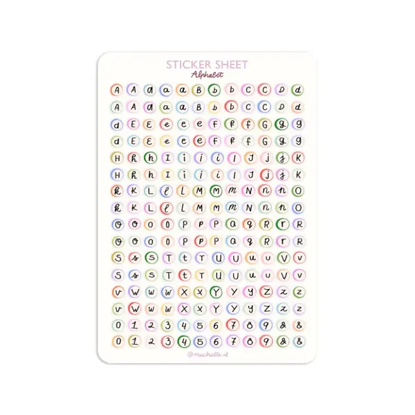 A5 Stickersheet Letters 2