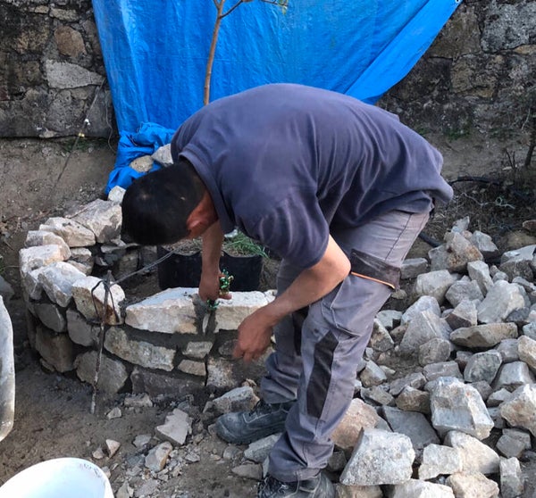 1 m2 de mano de obra , Muro de piedra