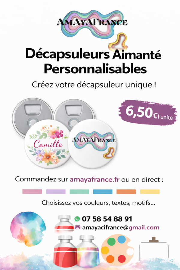 Décapsuleur persanalisable aimanté 58 mm