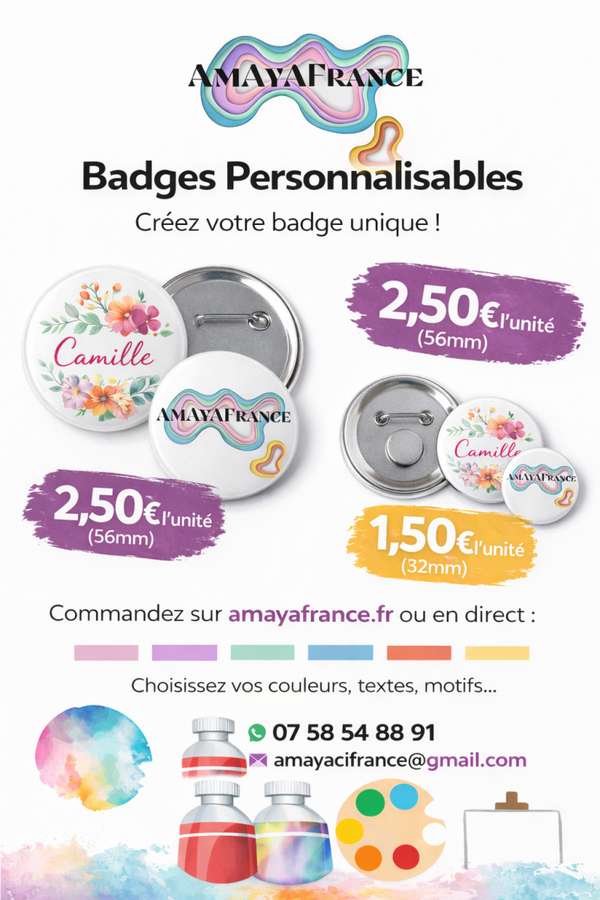 Badge personalisable 32mm