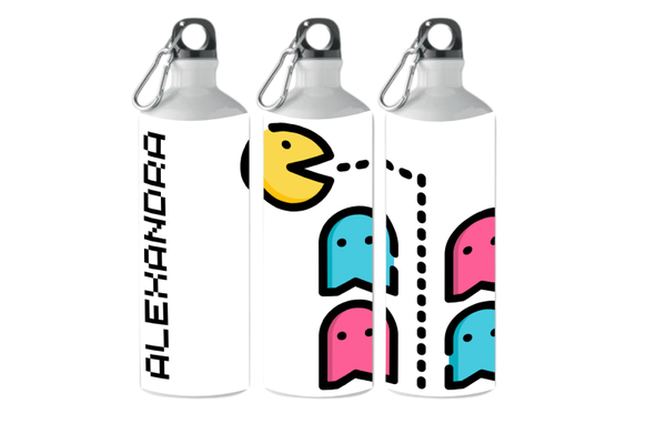 Gourde Pacman prénom personnalisable