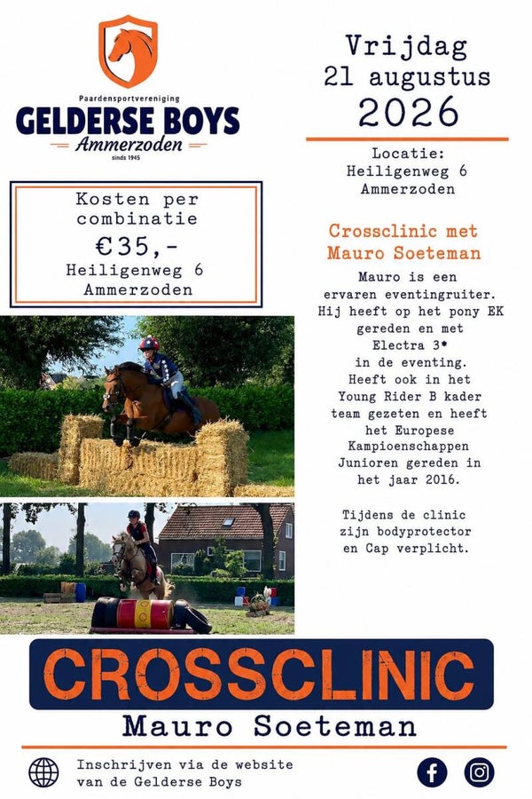 Crossclinic Mauro Soeteman vrijdag 21 augustus 2026