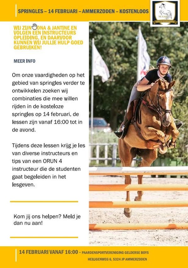 Springles ORUN 3 studenten - vrijdag 14 februari 2025
