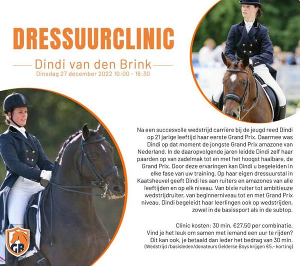 Dressuurclinic Dindi van den Brink - 27 december 2022