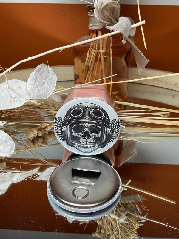 Crâne biker ailes d’ange