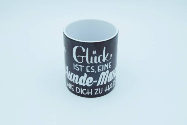 Tasse "Glück ist es, eine Hunde-Mama wie dich zu haben" mit Herzhenkel
