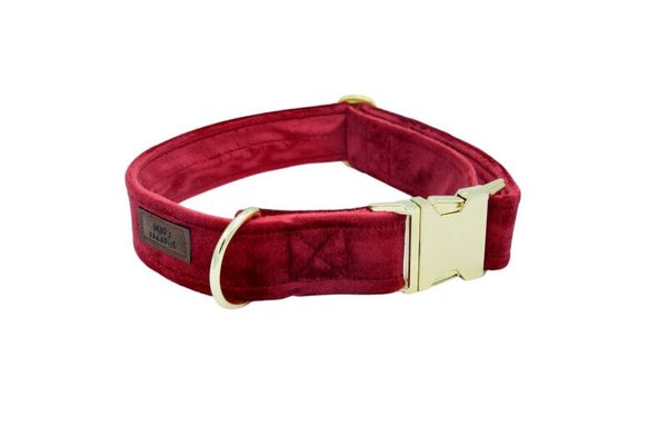 Halsband "Samtrot" in 3 verschiedenen Größen